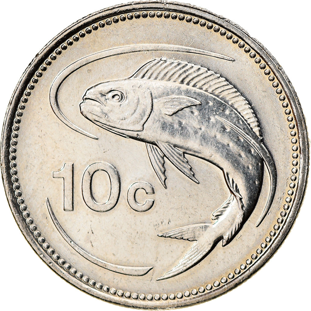 Moneta, Malta, 10 Cents, 2005, AU(55-58), Miedź-Nikiel, KM:96
