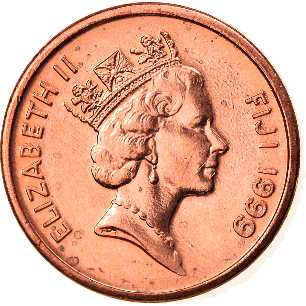 Coin, Fiji, Elizabeth II, Cent, 1999, AU(55-58), Copper Plated Zinc, KM:49a