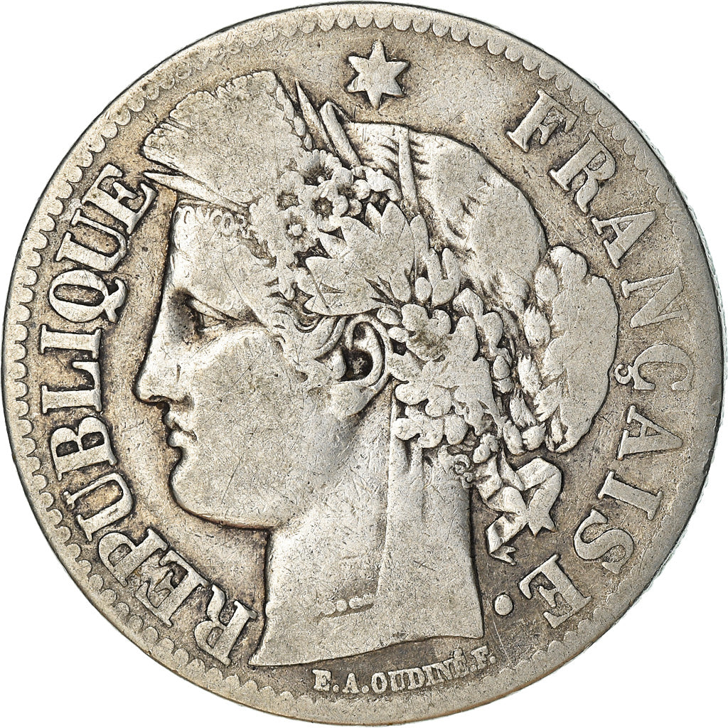 Münze, Frankreich, Cérès, 2 Francs, 1871, Paris, S, Silber, KM:817.1