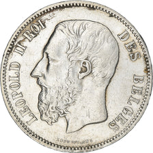 Coin, Belgium, Leopold II, 5 Francs, 5 Frank, 1869, EF(40-45), Silver, KM:24