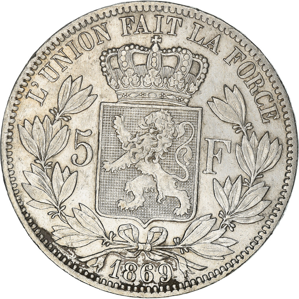 Monnaie, Belgique, Leopold II, 5 Francs, 5 Frank, 1869, TTB, Argent, KM:24
