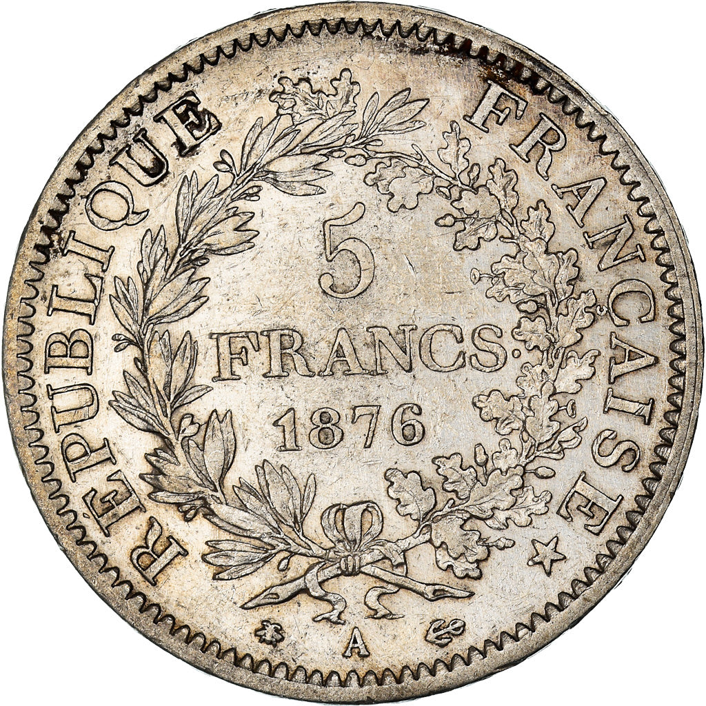 Coin, France, Hercule, 5 Francs, 1876, Paris, VF(30-35), Silver, KM:820.1