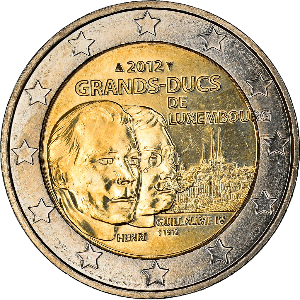 Luxemburgo, 2 Euro, Grand-Duc Henri, 2012, MS(60-62), Bimetálico, KM:121