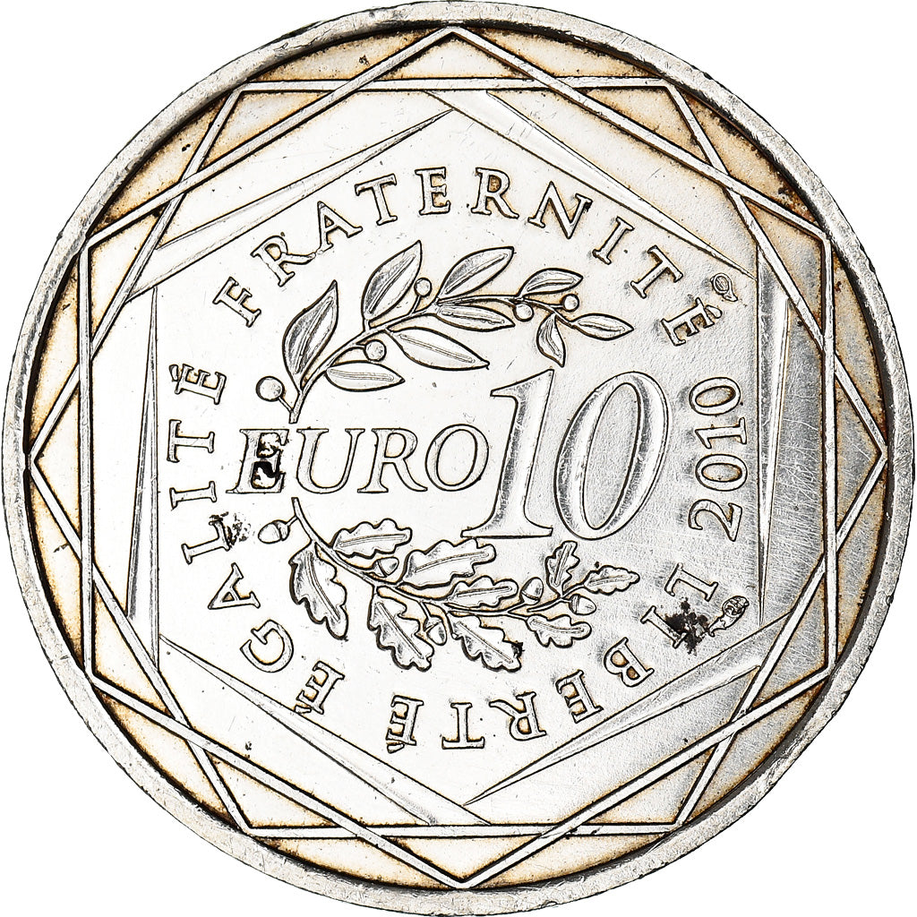 Francja, 10 Euro, Nord-Pas de Calais, 2010, Paris, AU(50-53), Srebro