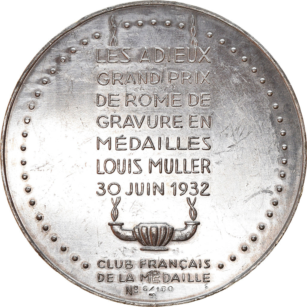 France, Medal, Gravure, Grand Prix de Rome, Les Adieux, Arts & Culture, 1932
