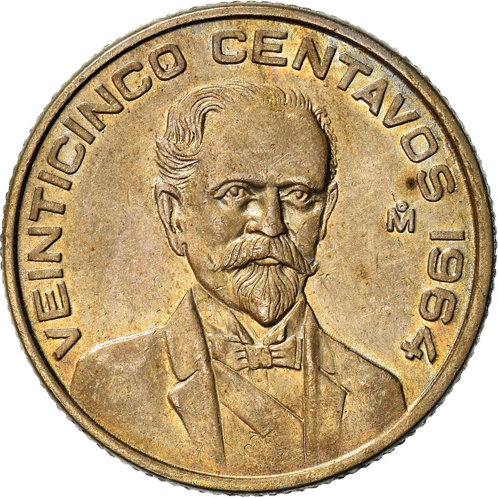 Coin, Mexico, 25 Centavos, 1964, Mexico City, AU(55-58), Copper-nickel, KM:444