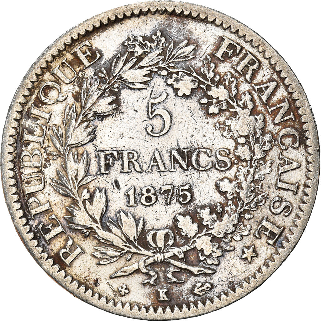 Monnaie, France, Hercule, 5 Francs, 1875, Bordeaux, TB, Argent, Gadoury:745a