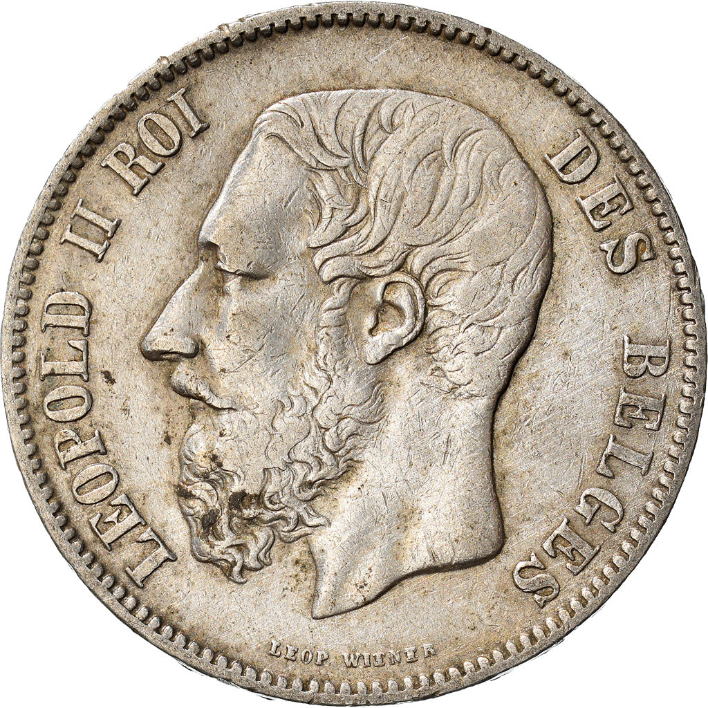 Coin, Belgium, Leopold II, 5 Francs, 5 Frank, 1869, EF(40-45), Silver, KM:24