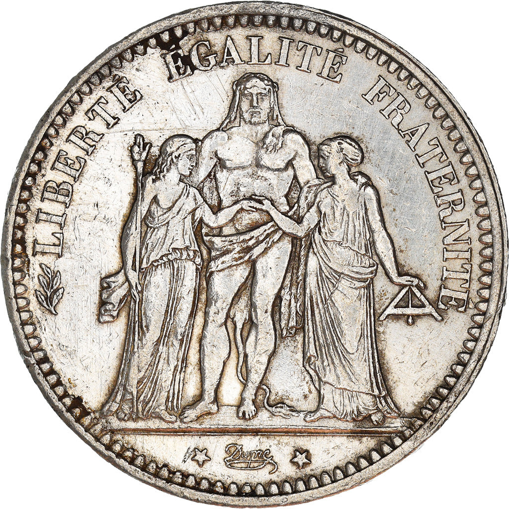 Moeda, França, Hercule, 5 Francs, 1873, Paris, AU(50-53), Prata, KM:820.1