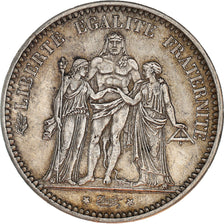 Moeda, França, Hercule, 5 Francs, 1873, Paris, EF(40-45), Prata, KM:820.1