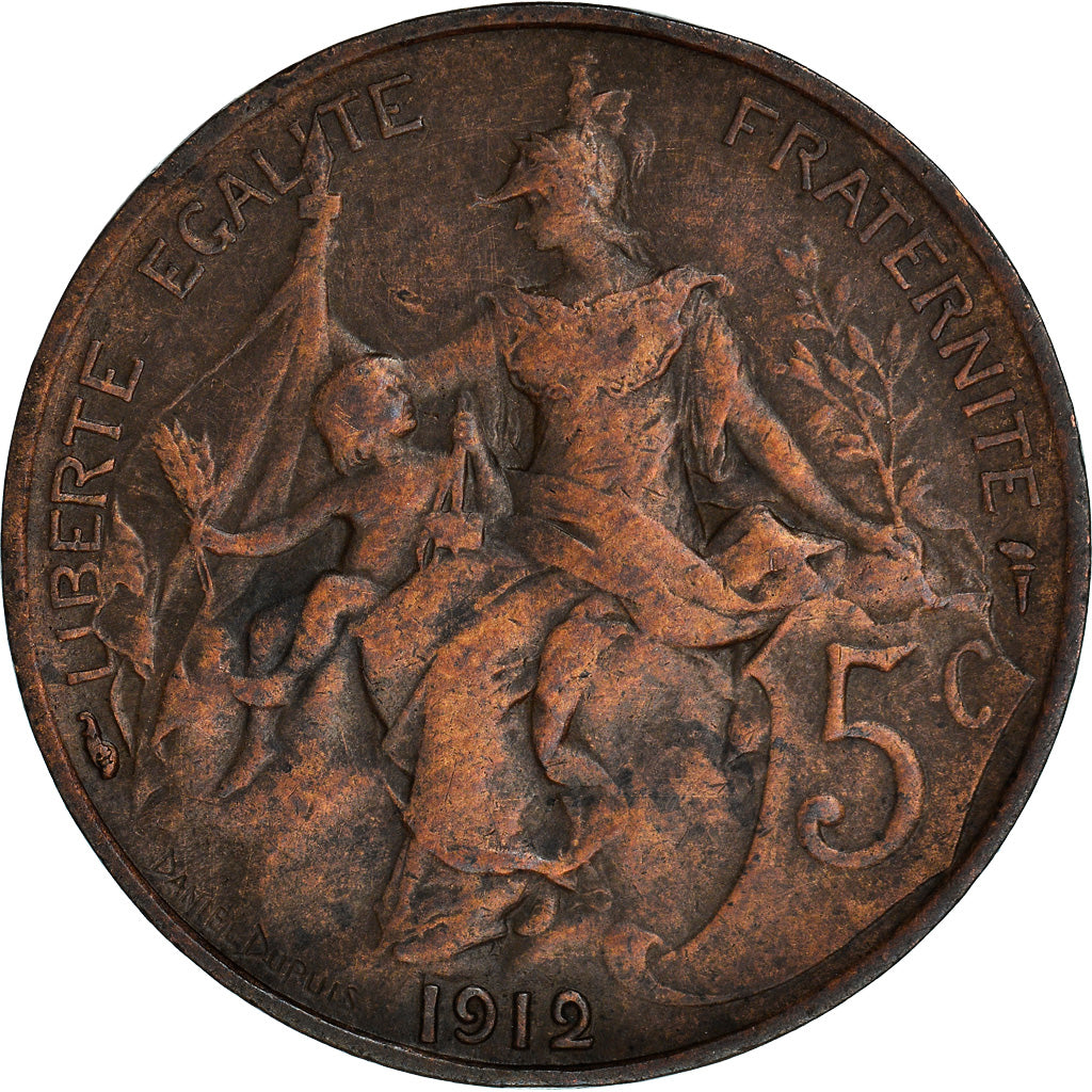 Coin, France, Dupuis, 5 Centimes, 1912, Paris, EF(40-45), Bronze, KM:842