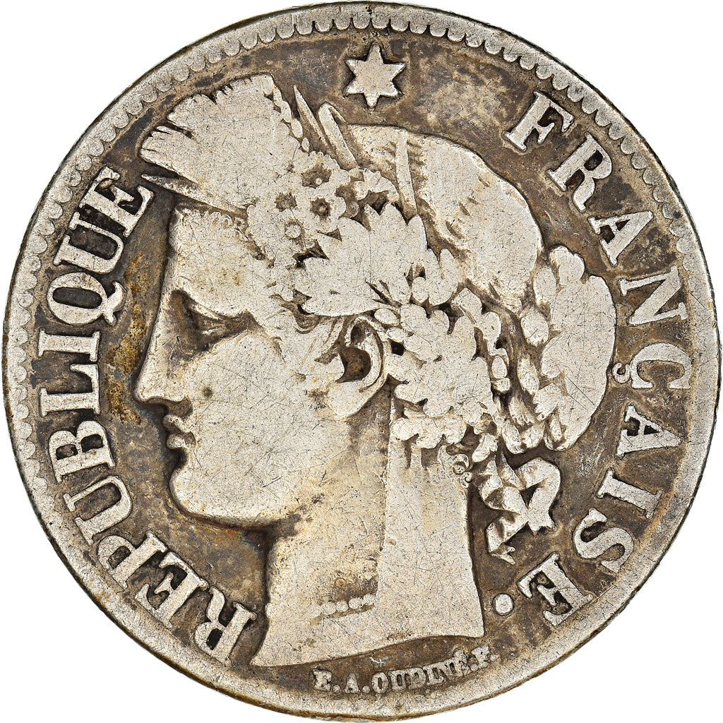 Monnaie, France, Cérès, 2 Francs, 1871, Paris, TB, Argent, Gadoury:530