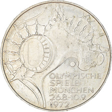 Moneda, ALEMANIA - REPÚBLICA FEDERAL, 10 Mark, 1972, Stuttgart, EBC, Plata