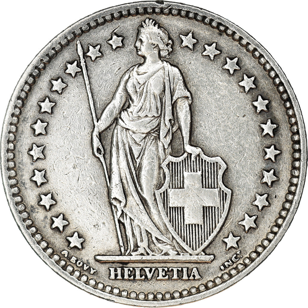 Coin, Switzerland, 2 Francs, 1944, Bern, EF(40-45), Silver, KM:21