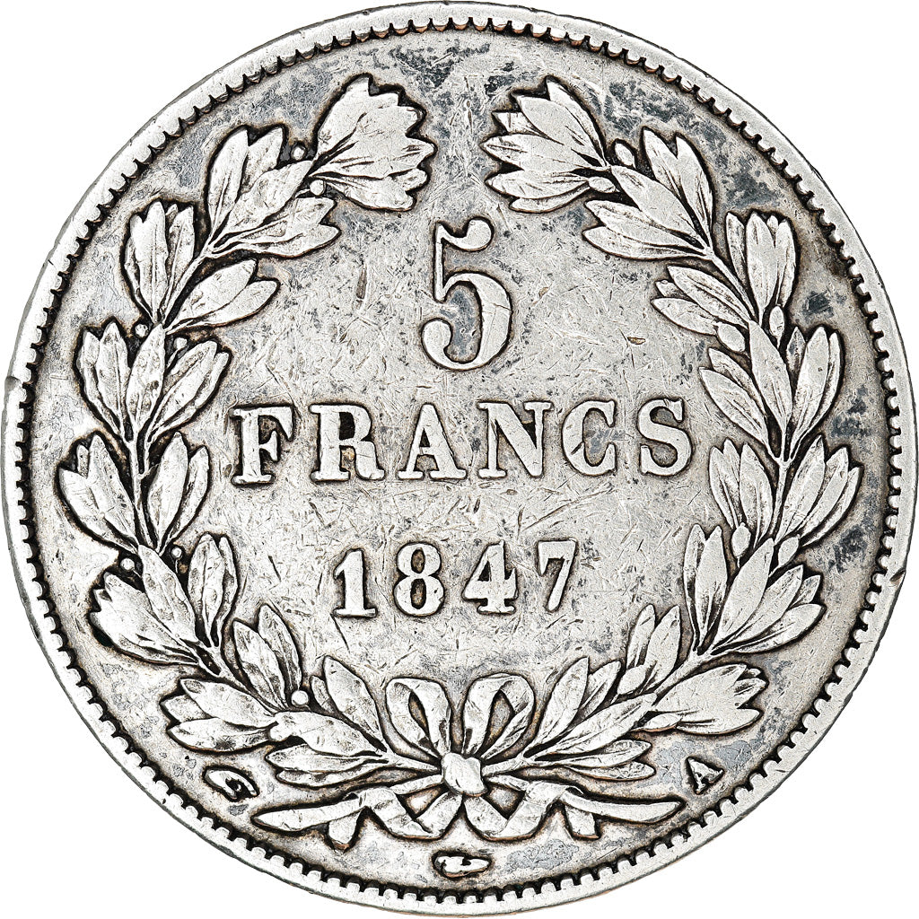 Coin, France, Louis-Philippe, 5 Francs, 1847, Paris, VF(30-35), Silver