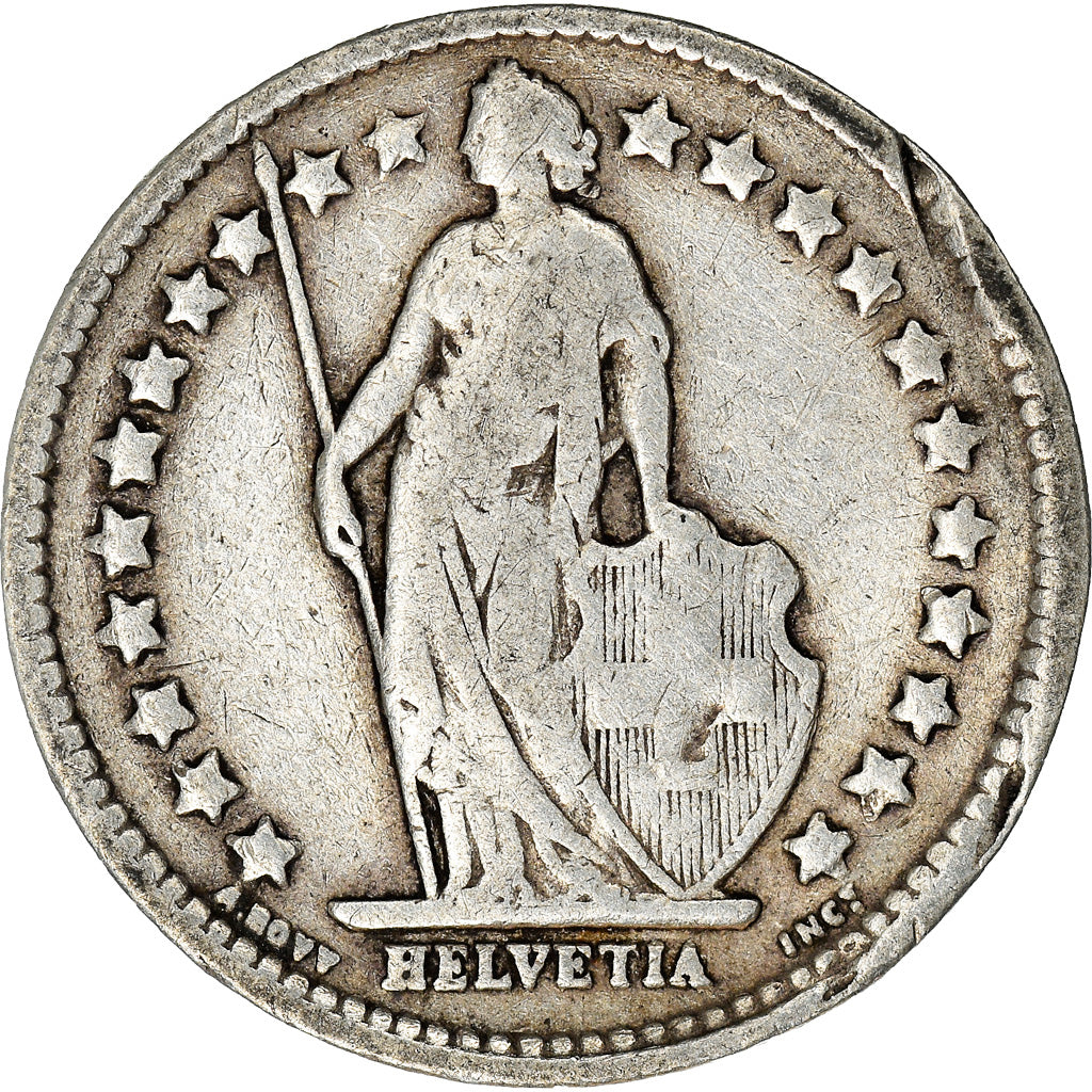 Moneta, Szwajcaria, 1/2 Franc, 1913, Bern, VF(30-35), Srebro, KM:23
