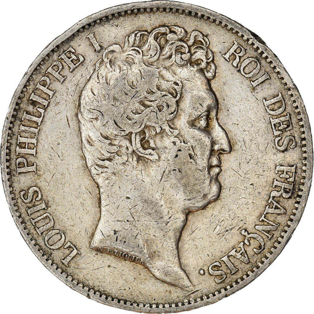 Moneda, Francia, Louis-Philippe, 5 Francs, 1831, Paris, BC+, Plata, KM:736.1