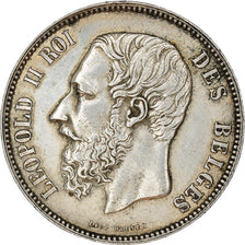 Coin, Belgium, Leopold II, 5 Francs, 5 Frank, 1875, EF(40-45), Silver, KM:24