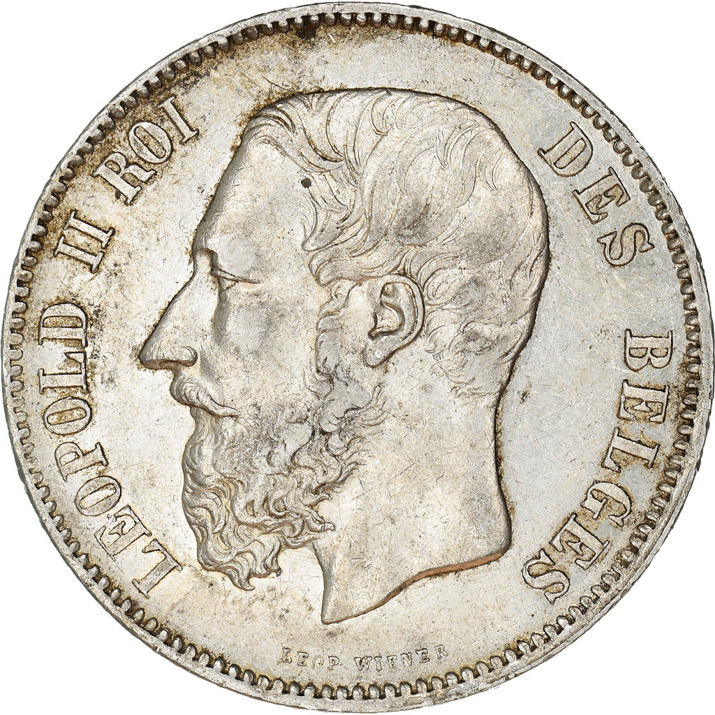 Coin, Belgium, Leopold II, 5 Francs, 5 Frank, 1869, EF(40-45), Silver, KM:24