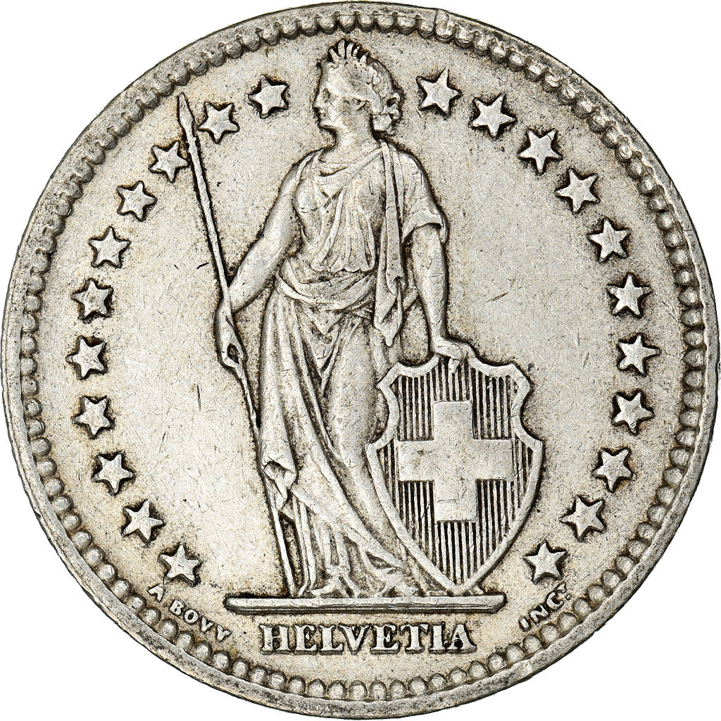 Coin, Switzerland, 2 Francs, 1944, Bern, EF(40-45), Silver, KM:21