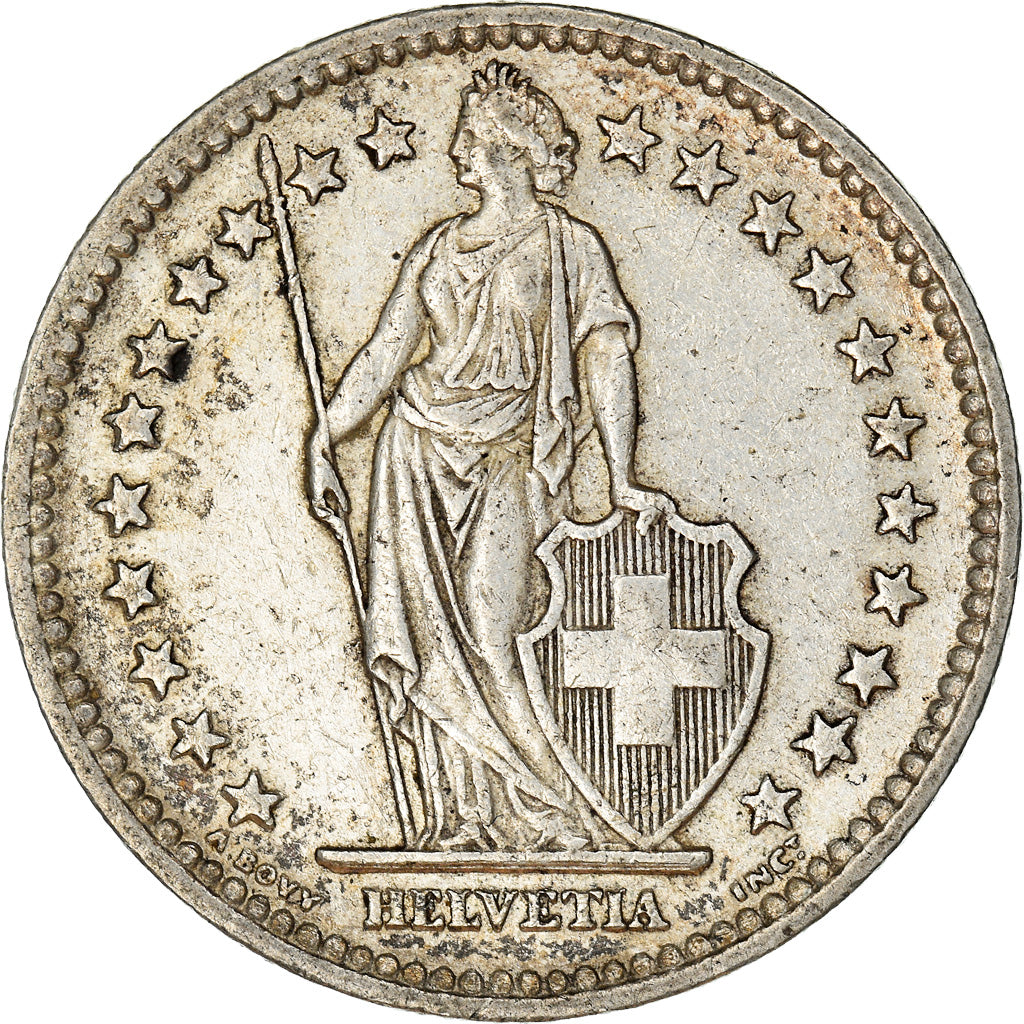 Coin, Switzerland, 2 Francs, 1944, Bern, EF(40-45), Silver, KM:21