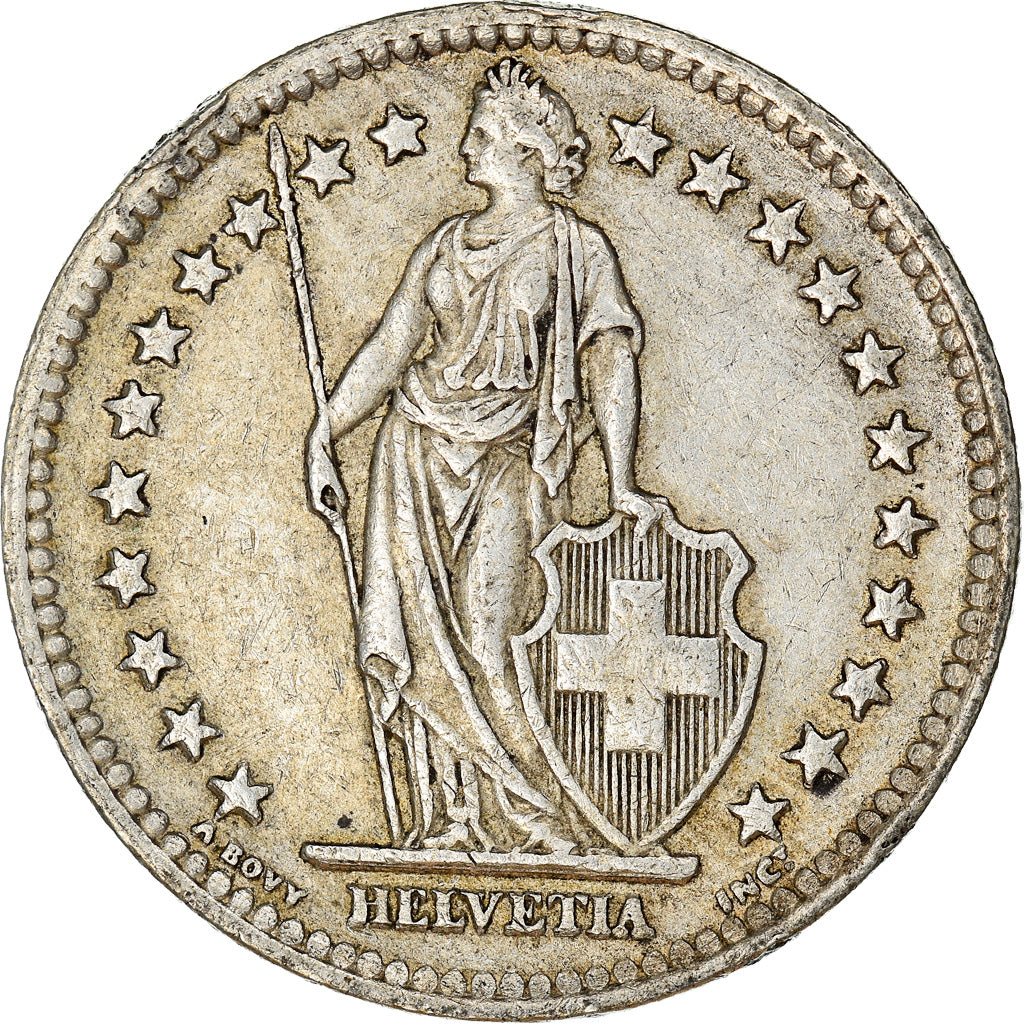 Münze, Schweiz, 2 Francs, 1946, Bern, SS, Silber, KM:21