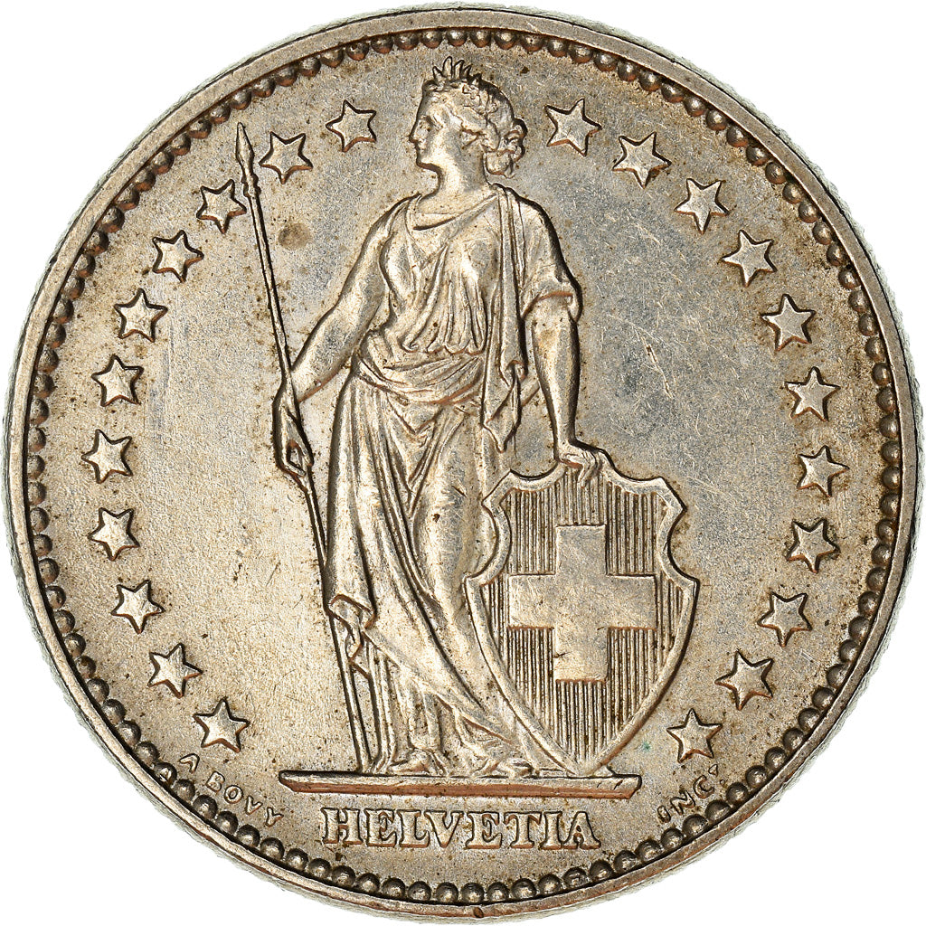 Coin, Switzerland, 2 Francs, 1968, Bern, AU(55-58), Copper-nickel, KM:21a.1