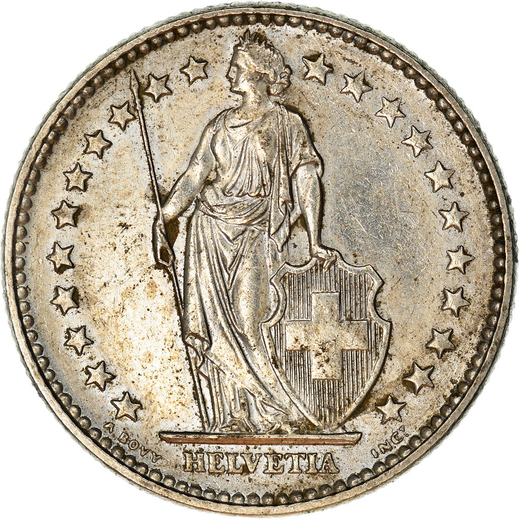 Moeda, Suíça, 2 Francs, 1968, Bern, AU(55-58), Cobre-níquel, KM:21a.1