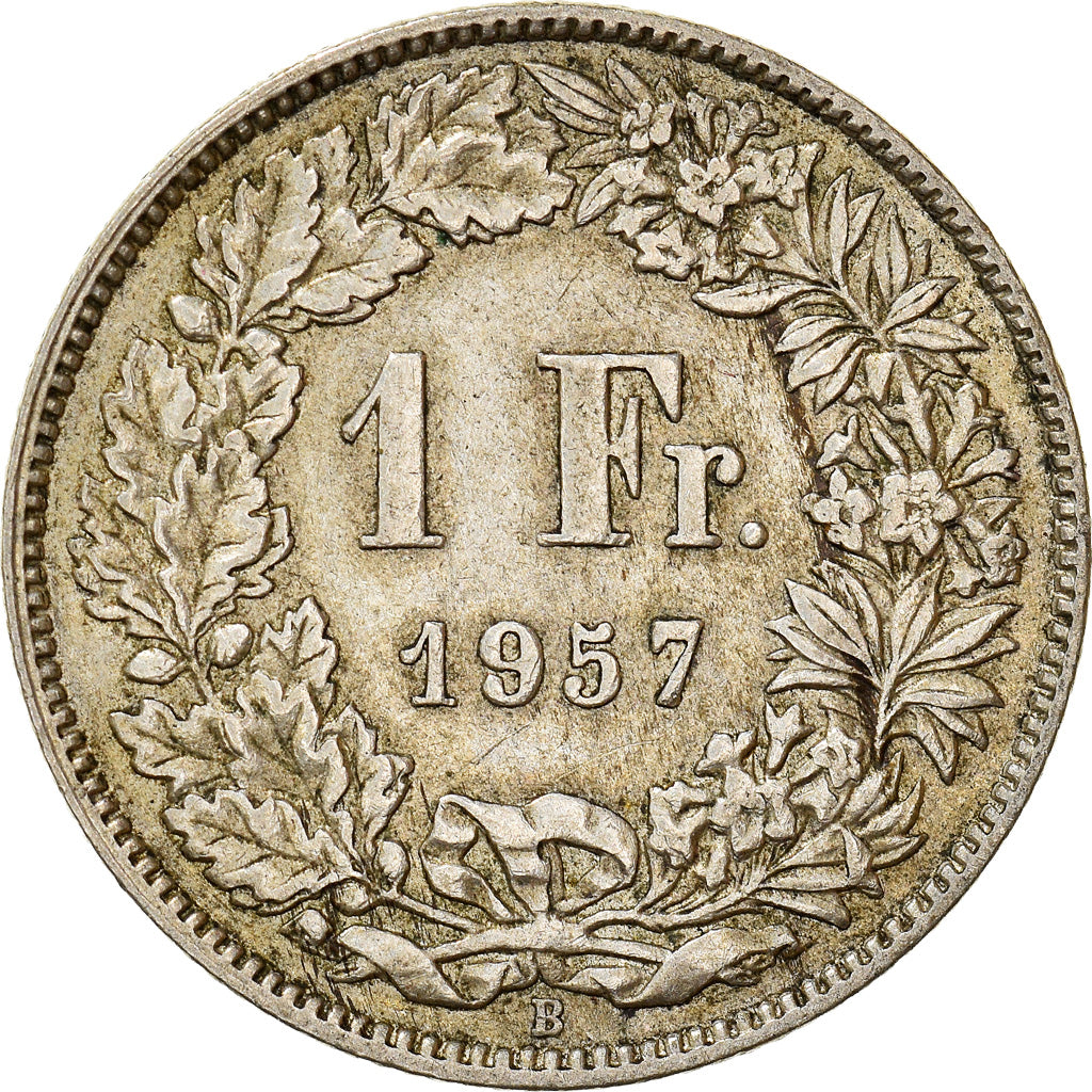 Coin, Switzerland, Franc, 1957, Bern, EF(40-45), Silver, KM:24