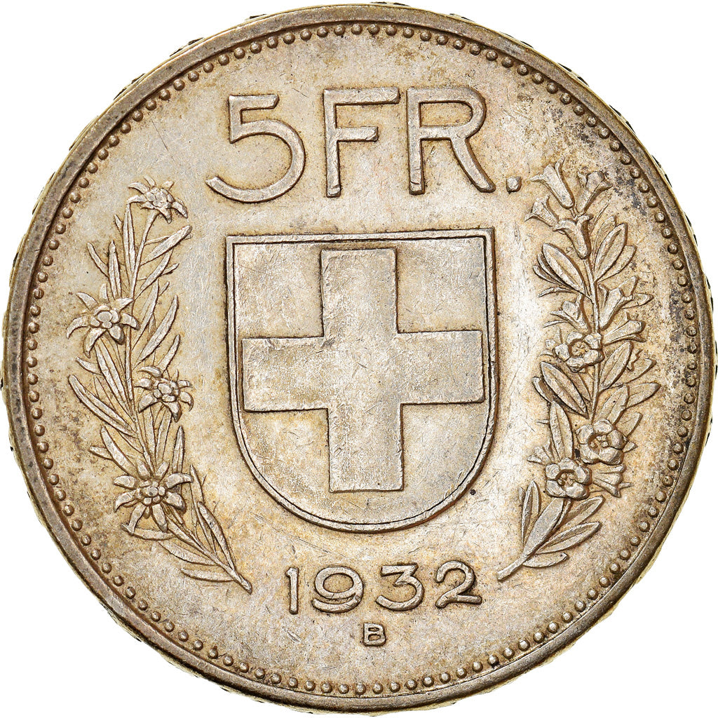 Moneta, Svizzera, 5 Francs, 1932, Bern, BB+, Argento, KM:40