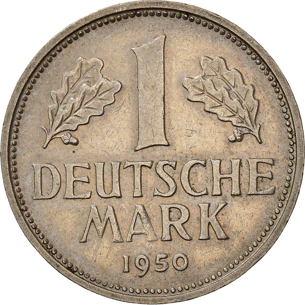 Moneta, Niemcy - RFN, Mark, 1950, Munich, AU(50-53), Miedź-Nikiel, KM:110