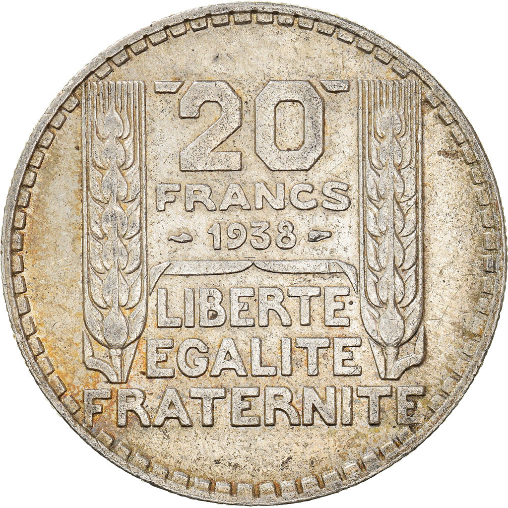 Münze, Frankreich, Turin, 20 Francs, 1938, Paris, SS+, Silber, KM:879