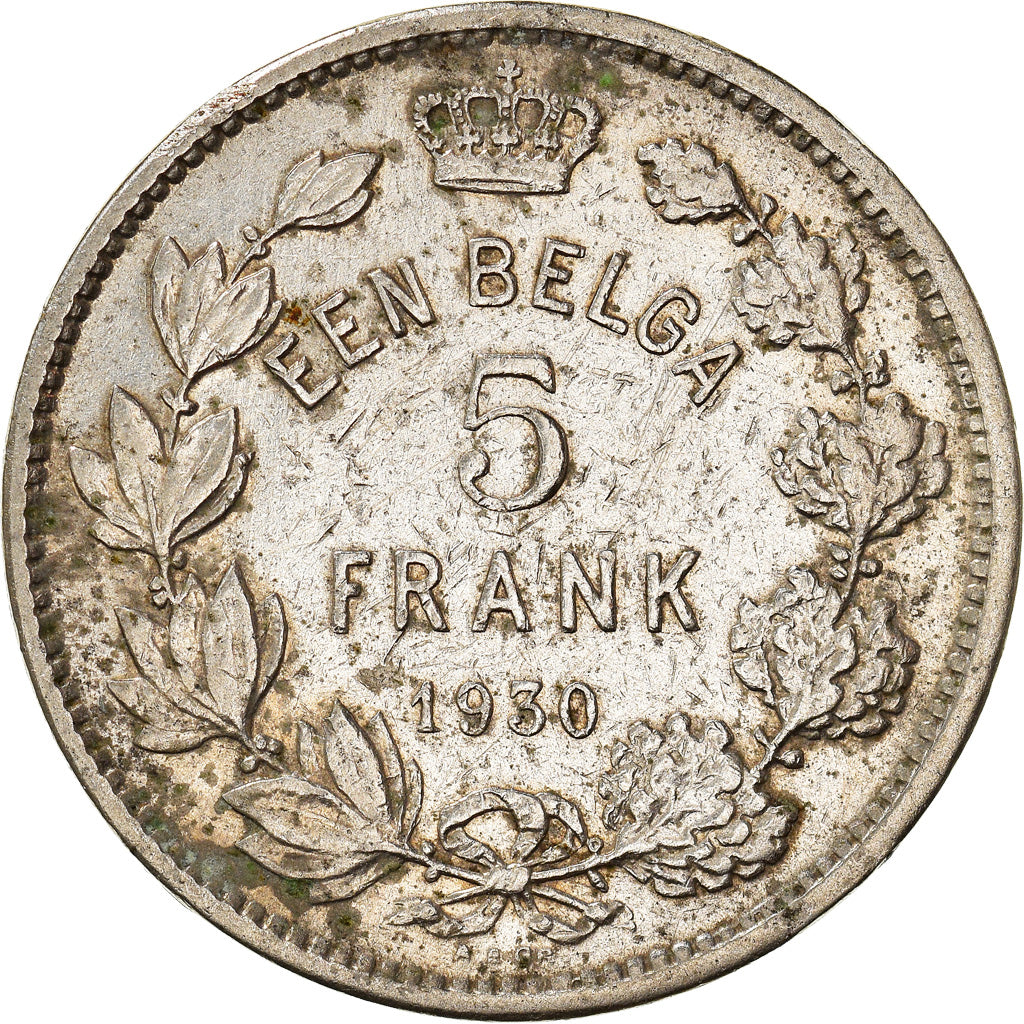 Coin, Belgium, Albert I, 5 Francs, 5 Frank, 1930, VF(30-35), Nickel, KM:98