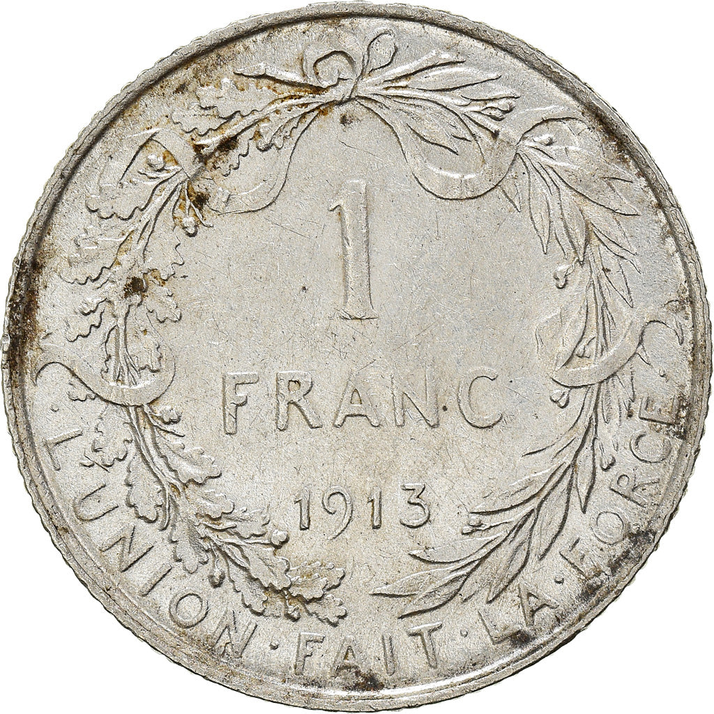 Moneda, Bélgica, Albert I, Franc, 1913, MBC, Plata, KM:72