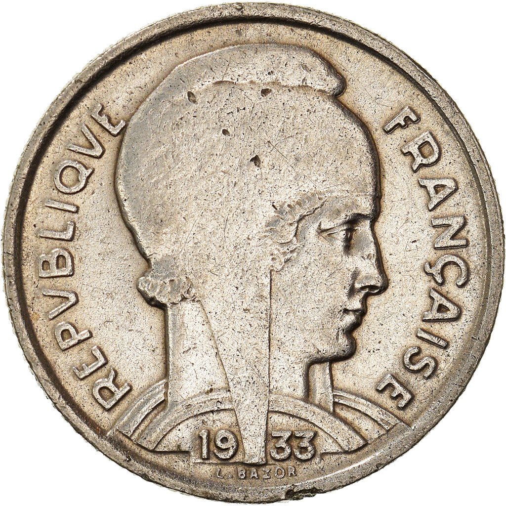 Coin, France, Bazor, 5 Francs, 1933, Paris, EF(40-45), Nickel, KM:887