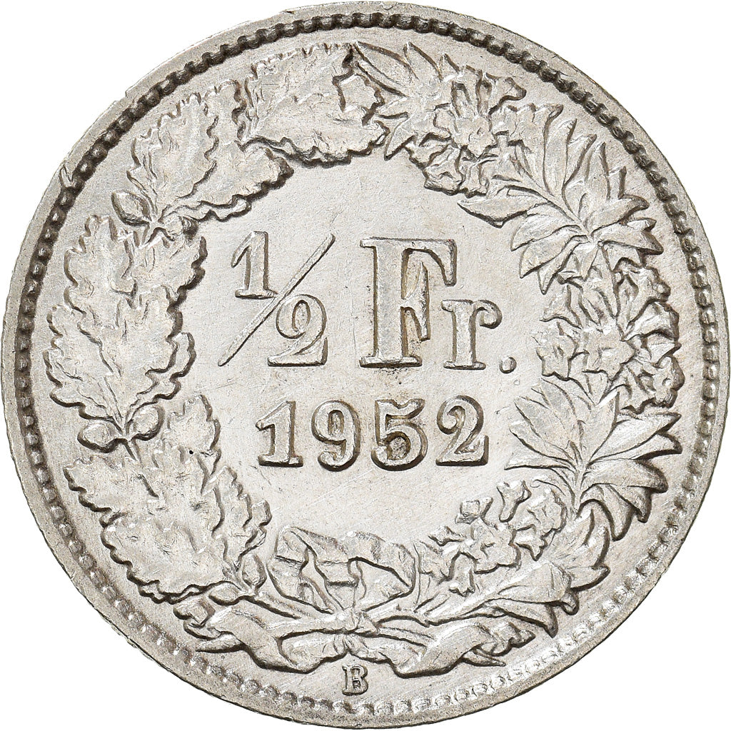 Moneta, Svizzera, 1/2 Franc, 1952, Bern, SPL-, Argento, KM:23
