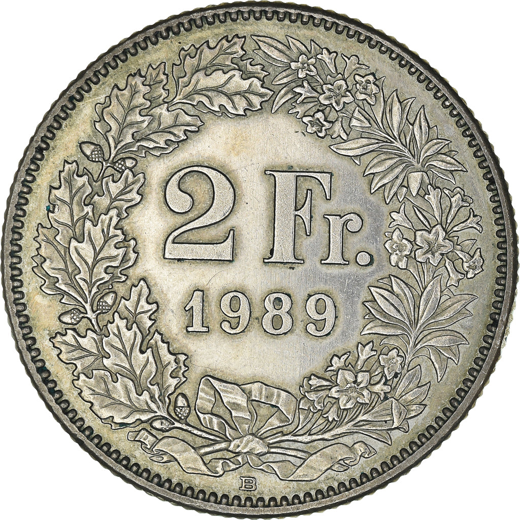 Moneta, Svizzera, 2 Francs, 1989, Bern, BB, Rame-nichel, KM:21a.3