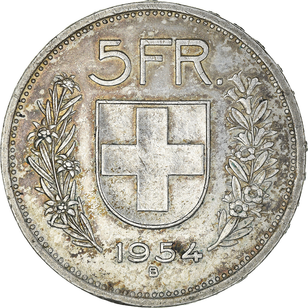 Münze, Schweiz, 5 Francs, 1954, Bern, SS, Silber, KM:40