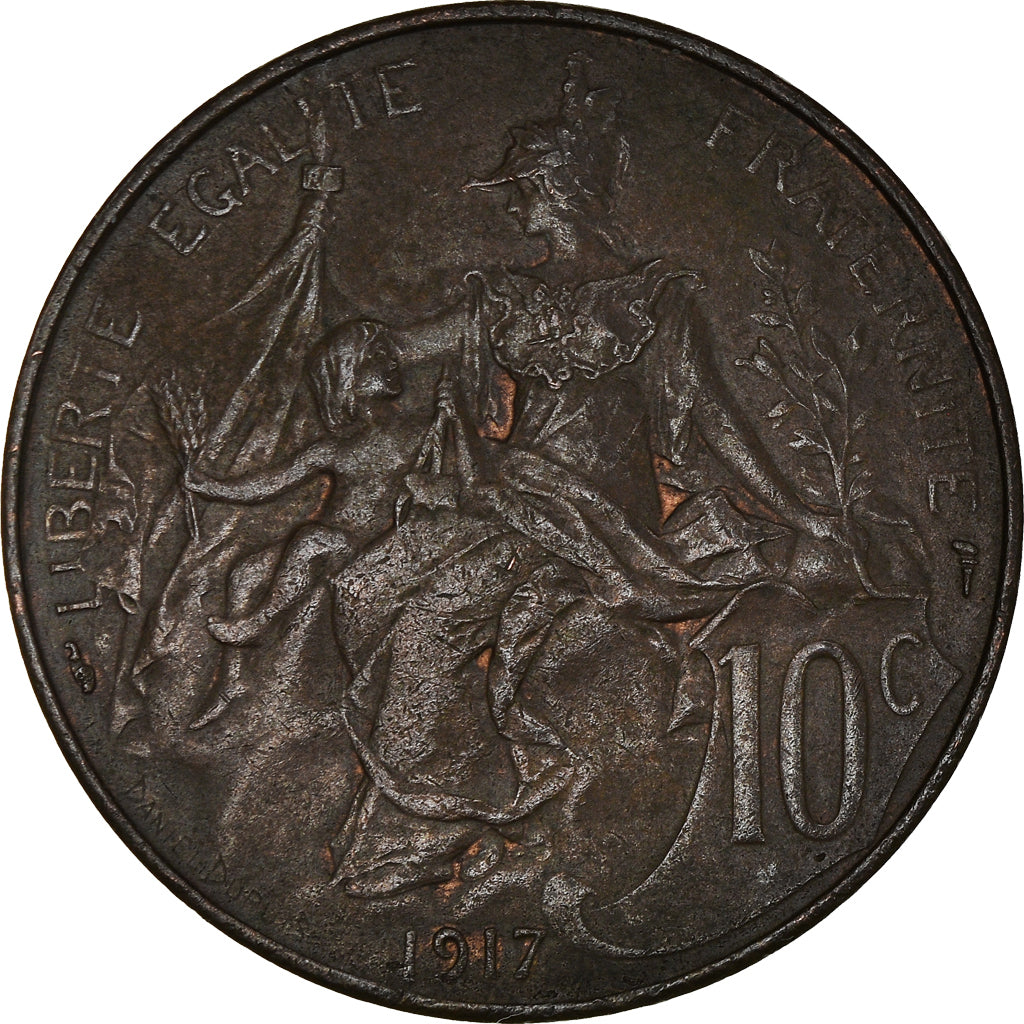 Coin, France, Dupuis, 10 Centimes, 1917, Paris, AU(55-58), Bronze, KM:843