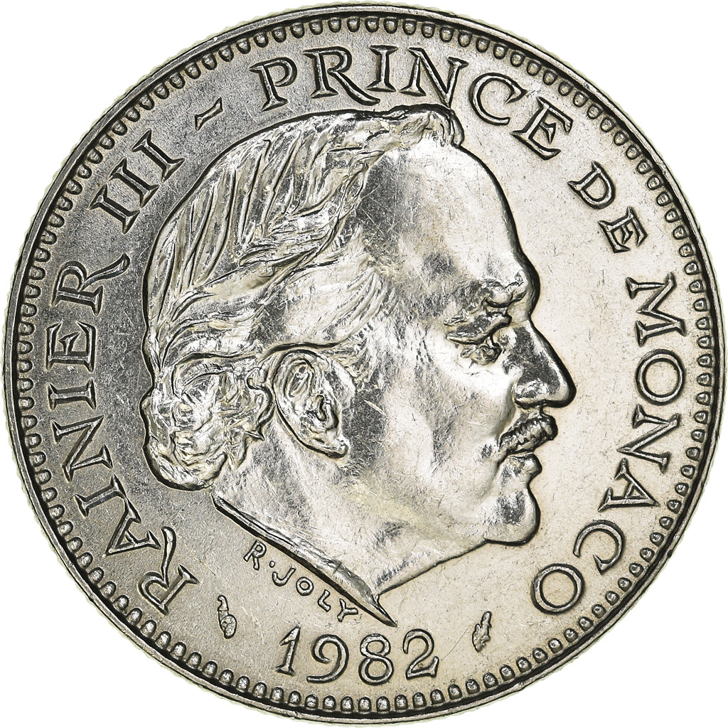 Münze, Monaco, Rainier III, 5 Francs, 1982, VZ, Kupfer-Nickel, KM:150