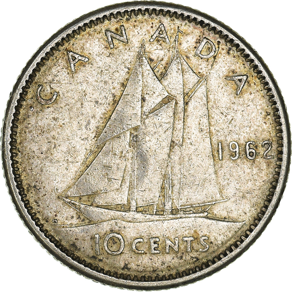 Monnaie, Canada, Elizabeth II, 10 Cents, 1962, Ottawa, TTB, Argent, KM:51