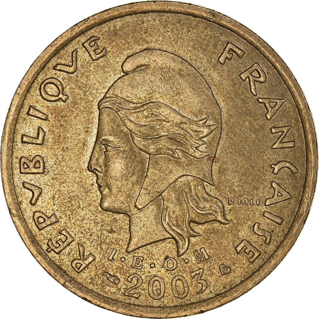Moeda, Polinésia Francesa, 100 Francs, 2003, Paris, AU(55-58), Níquel-Bronze