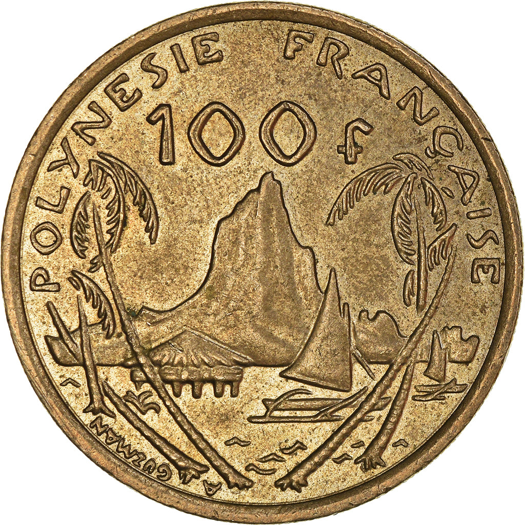 Moeda, Polinésia Francesa, 100 Francs, 2003, Paris, AU(55-58), Níquel-Bronze