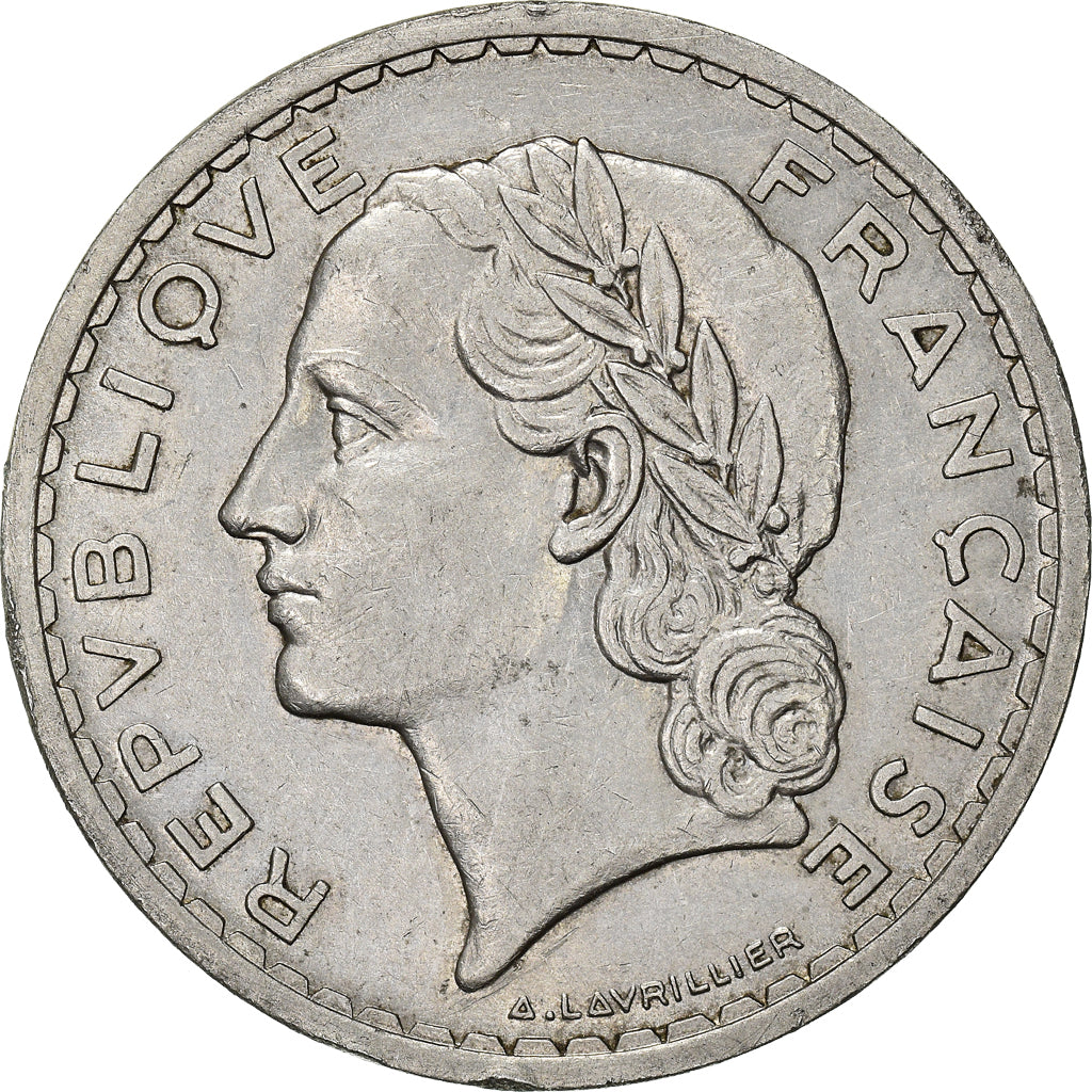 Moneta, Francia, Lavrillier, 5 Francs, 1935, Paris, BB+, Nichel, KM:888