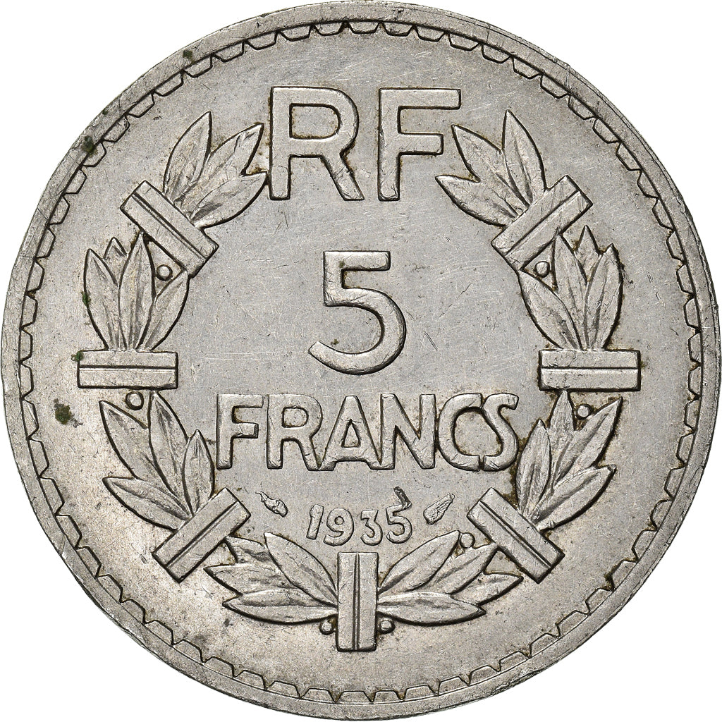 Moneta, Francia, Lavrillier, 5 Francs, 1935, Paris, BB+, Nichel, KM:888