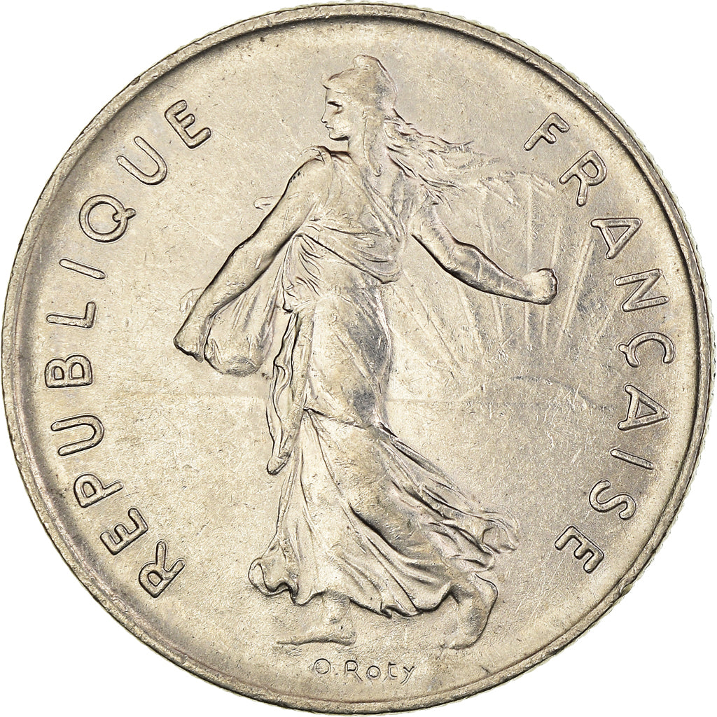 Moneta, Francja, Semeuse, 5 Francs, 1975, Paris, AU(50-53), Nikiel powlekany