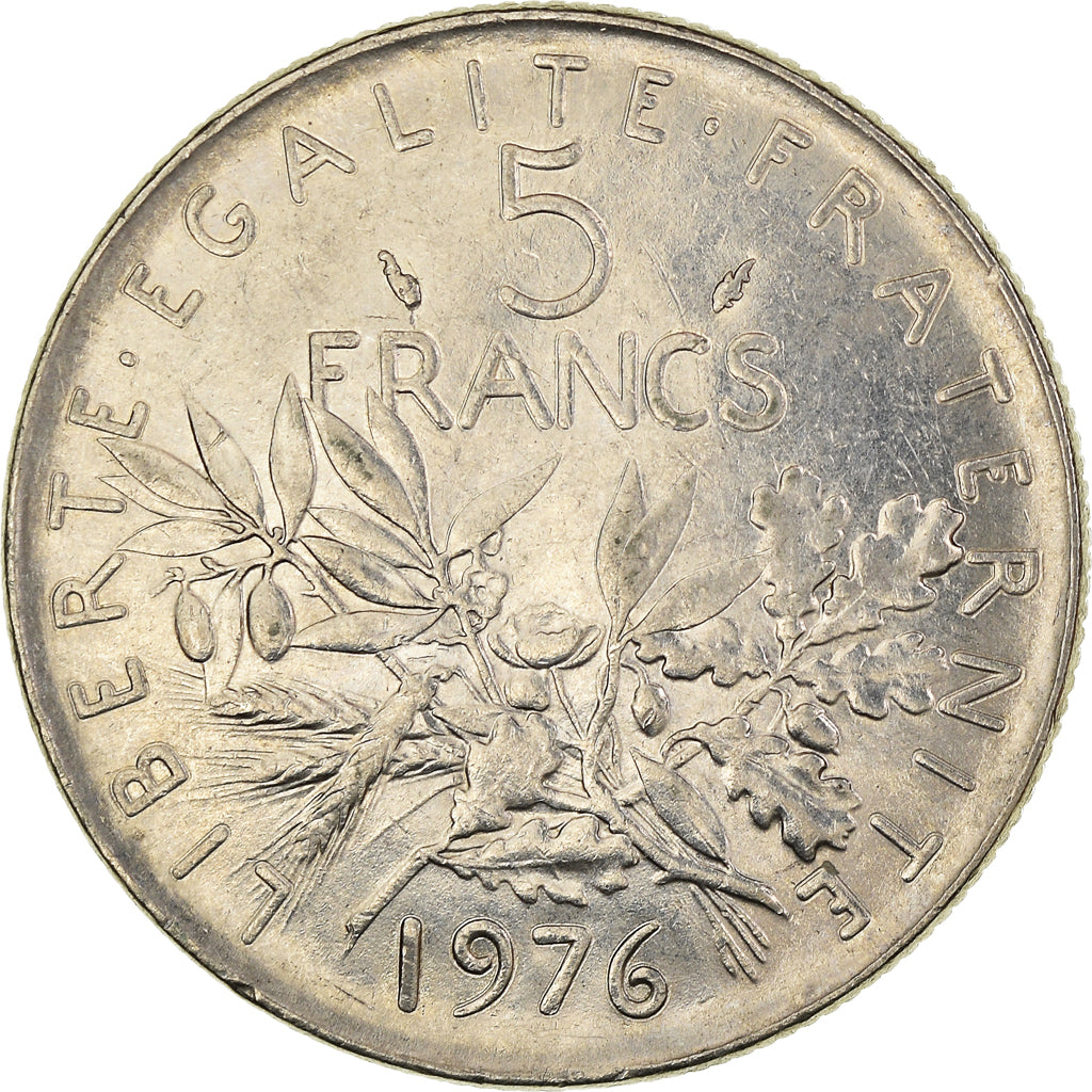 Coin, France, Semeuse, 5 Francs, 1976, Paris, AU(50-53), Nickel Clad