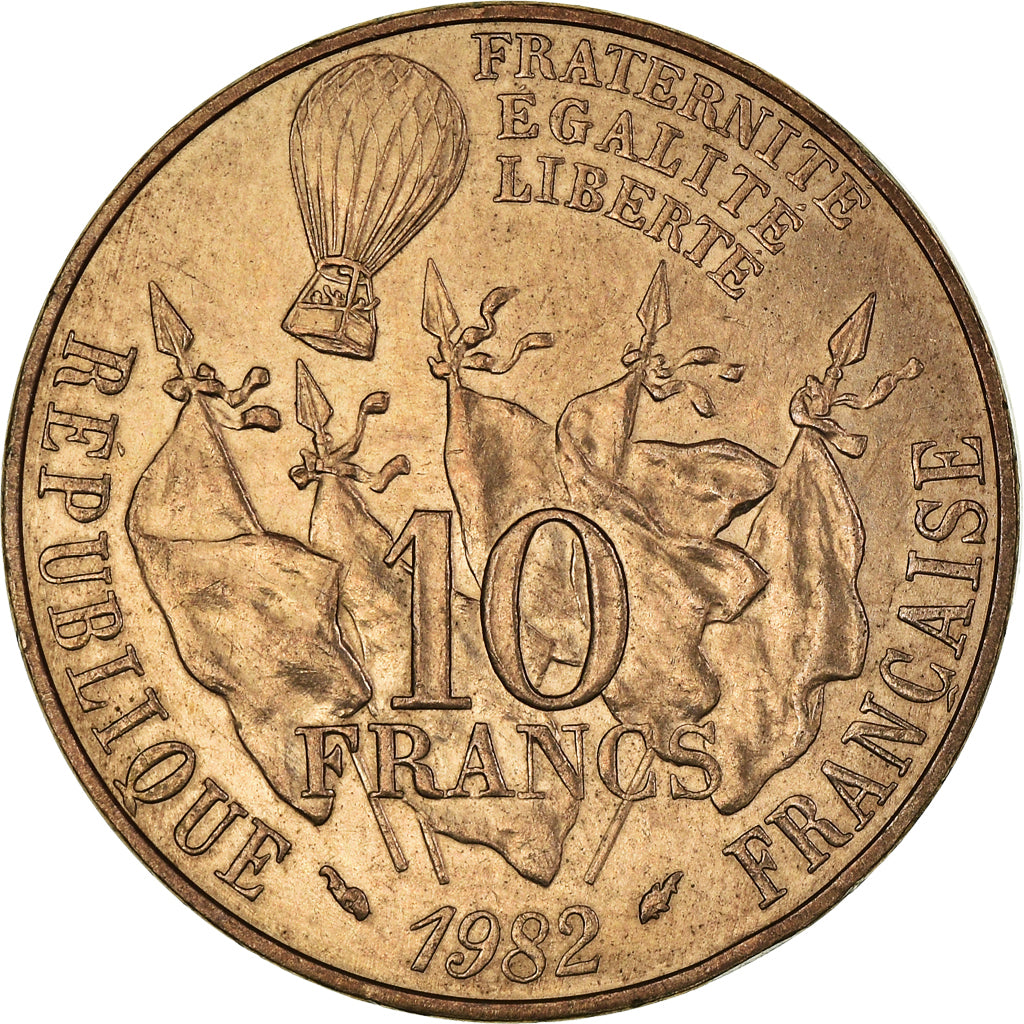 Münze, Frankreich, Gambetta, 10 Francs, 1982, SS+, Nickel-Bronze, KM:950