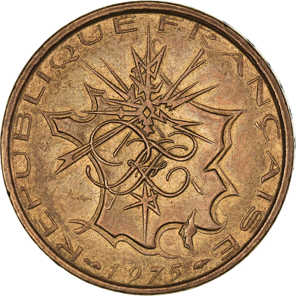 Coin, France, Mathieu, 10 Francs, 1975, Tranche B, AU(50-53), Nickel-brass