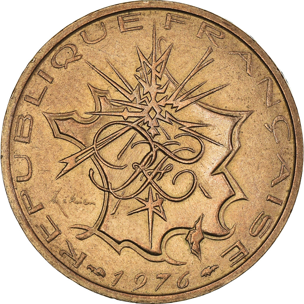 Münze, Frankreich, Mathieu, 10 Francs, 1976, Tranche A, SS+, Nickel-brass